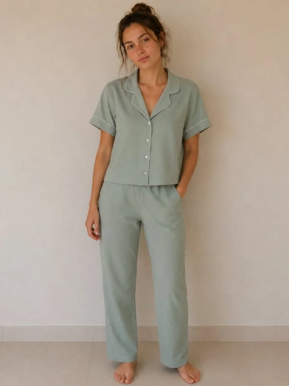 NWT Jason Wu Sage Green Sleepwear Pajama Set S